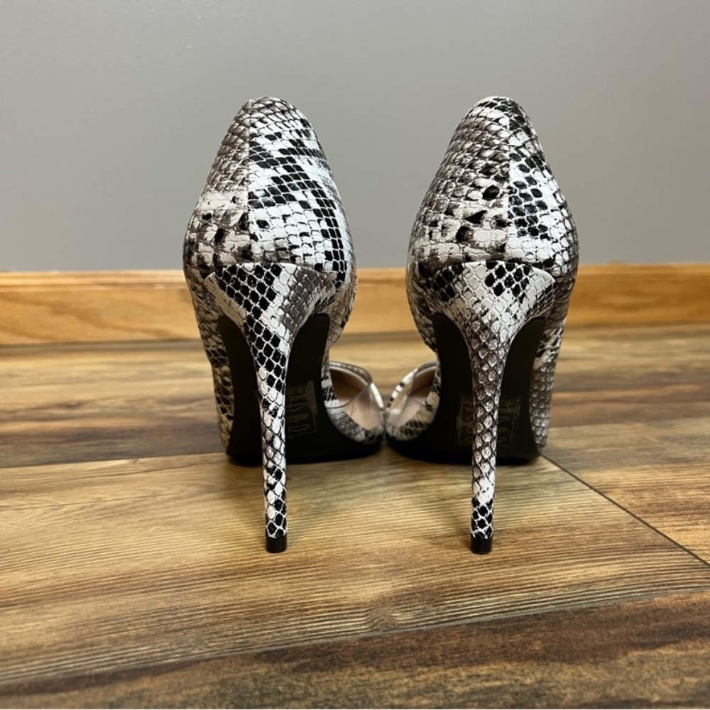 Qupid Snake Print Closed Toe Heels Size 9 - image 7